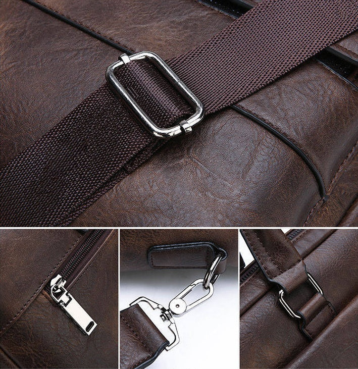 Premium Leather Shoulder Bag for Men – Compact Soft PU Design