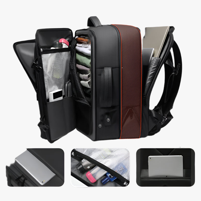 Large Volume Business Travel Backpack with USB Port