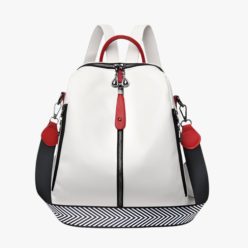 Women's Soft Leather Backpack – Artistic Style, 3-Strap Design
