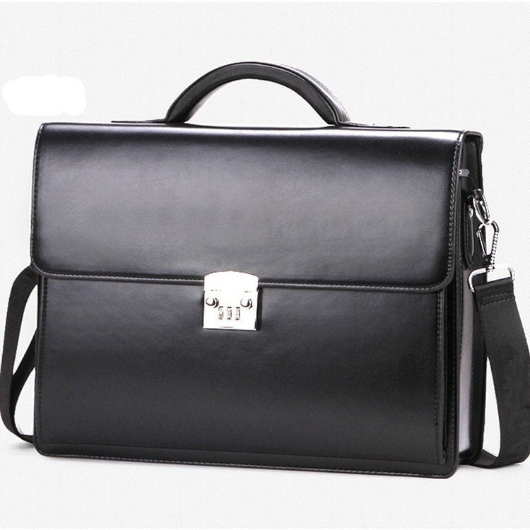 Men’s PU Leather Business Briefcase with Code Lock – Compact Handbag