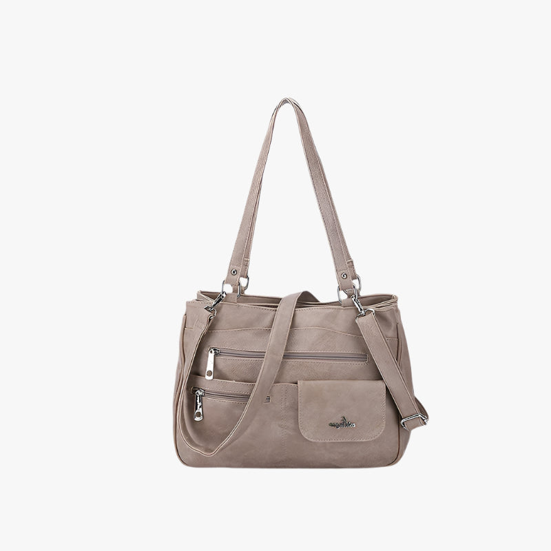 Vintage PU Tote Shoulder Bag – Large Capacity Crossbody Handbag for Women