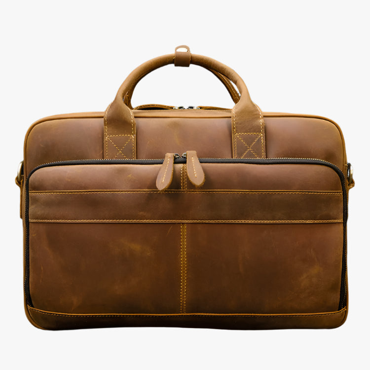 Men’s Leather Business Briefcase – First Layer Cowhide Handbag