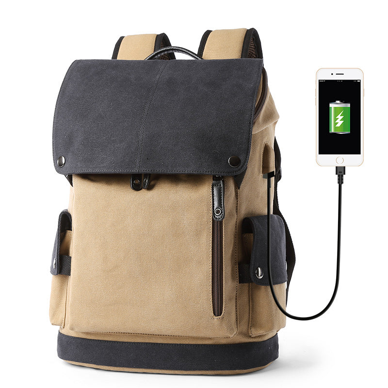 Canvas Men’s Backpack – Large Capacity School & Travel Bag