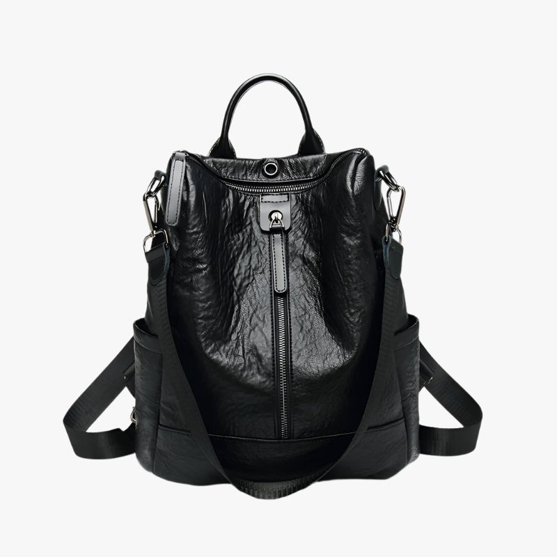 Multifunctional PU Leather Backpack – Fashionable Soft All-in-One Bag