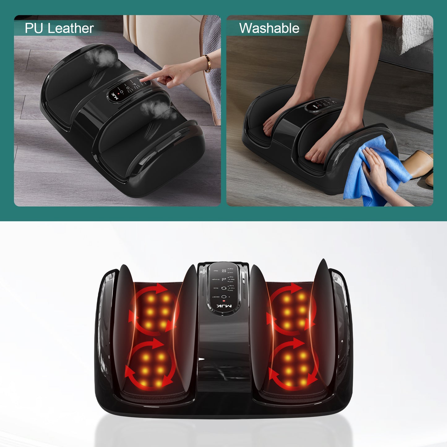 Smart Foot Massager With 3D Air Compression & Heating 15 Min Auto Timer Quiet Design Office Home Relaxation Essential
