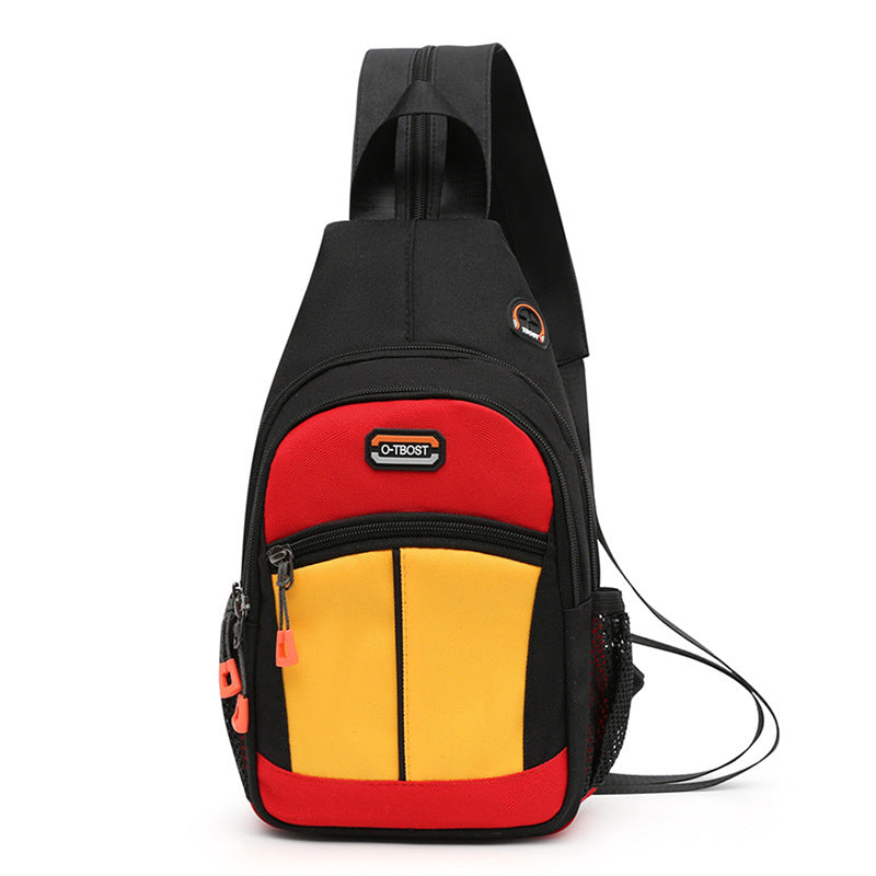 Colorblock USB Shoulder Backpack – Women's Compact Sport Bag