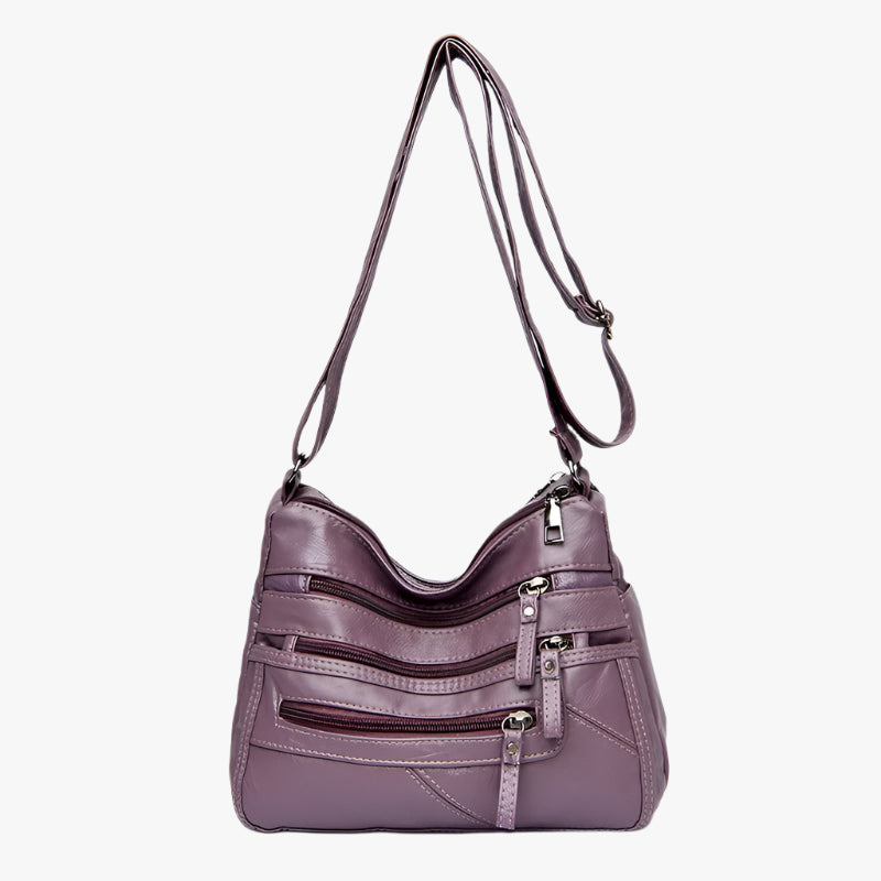 Large Capacity Multi-Layer PU Shoulder Bag – Women's Soft Messenger Bag