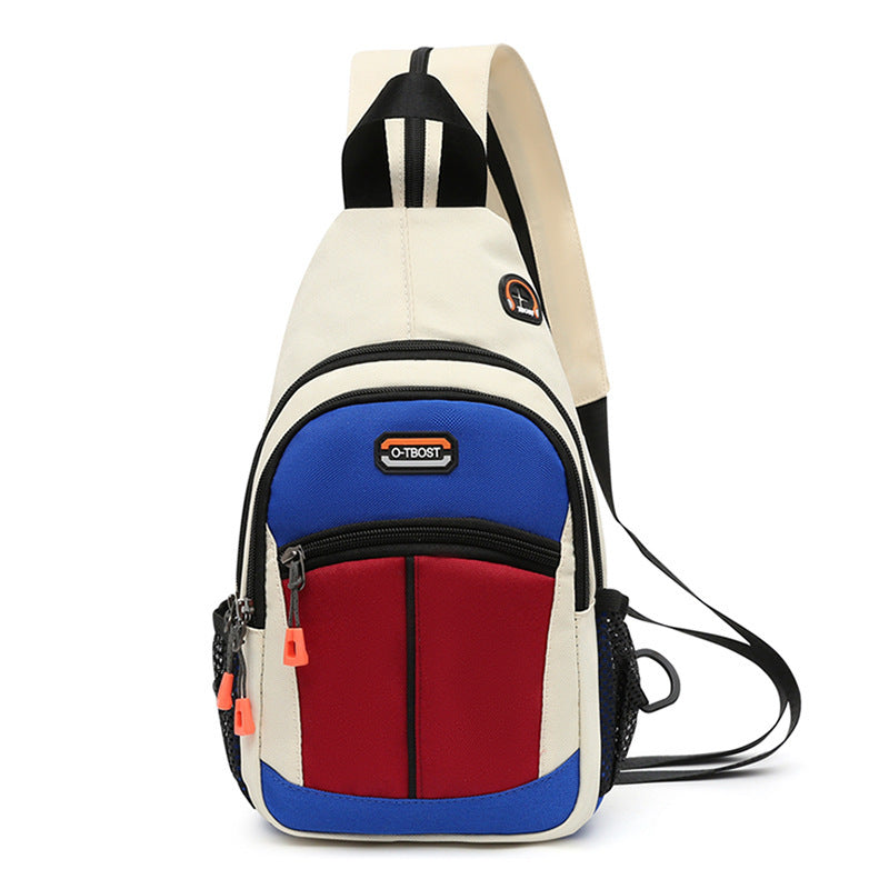 Colorblock USB Shoulder Backpack – Women's Compact Sport Bag