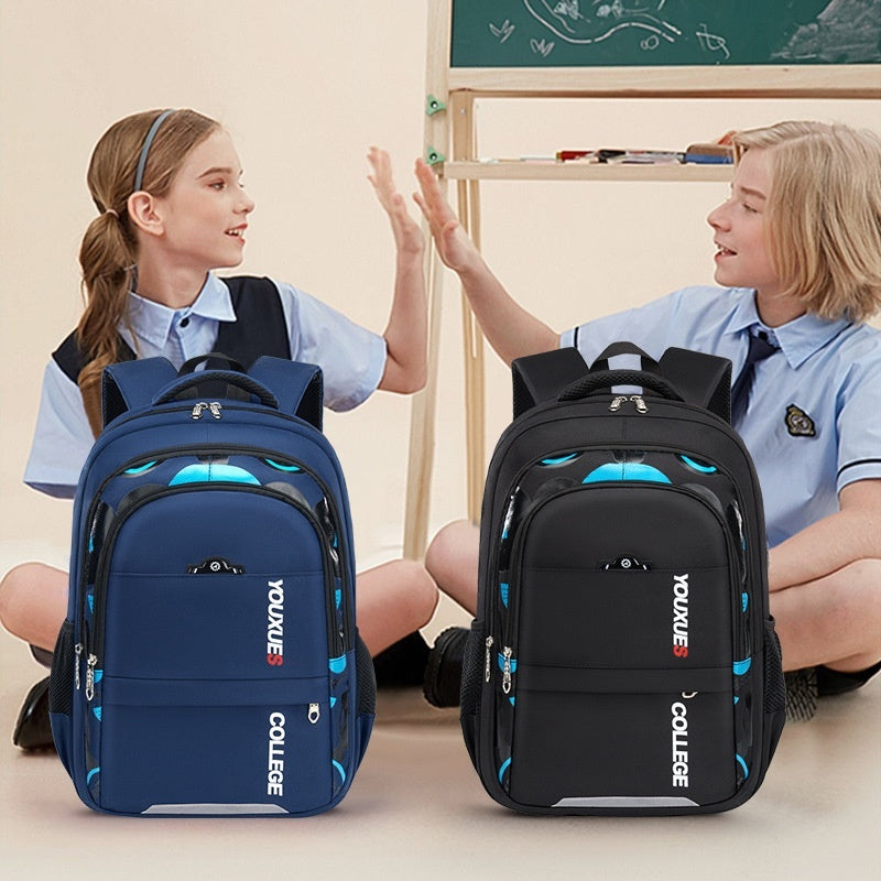 Large Capacity Waterproof School Backpack – Boys' Printed Multi-Pocket Design