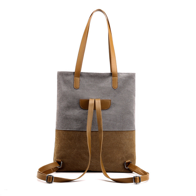 Canvas Tote Backpack – Dual-Use Travel Bag for Women