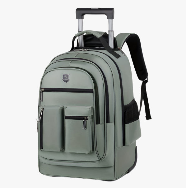 Ultra-Light Trolley Backpack – Waterproof Oxford Travel Bag with Wheels
