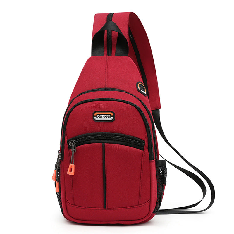 Colorblock USB Shoulder Backpack – Women's Compact Sport Bag