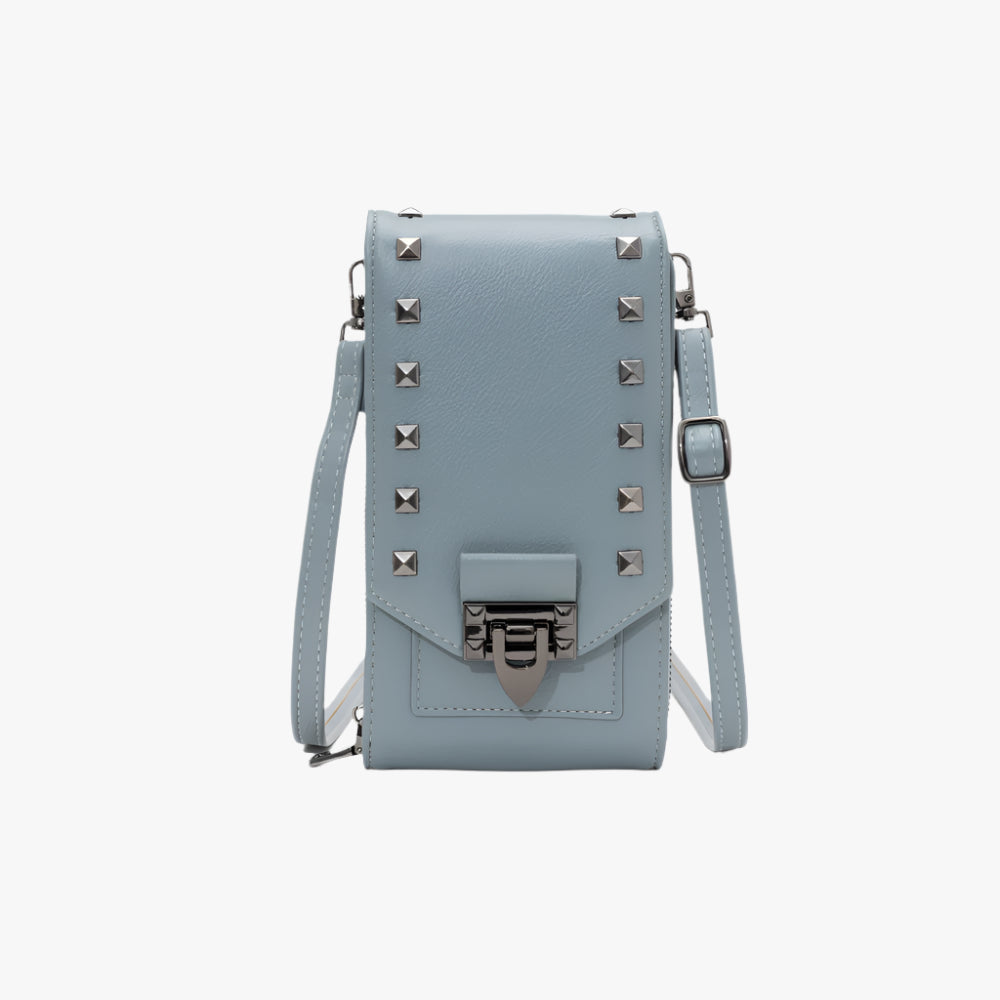 Mini Rivet PU Crossbody Bag – Compact Phone Shoulder Purse for Women
