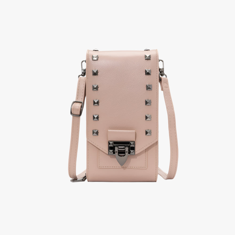 Mini Rivet PU Crossbody Bag – Compact Phone Shoulder Purse for Women