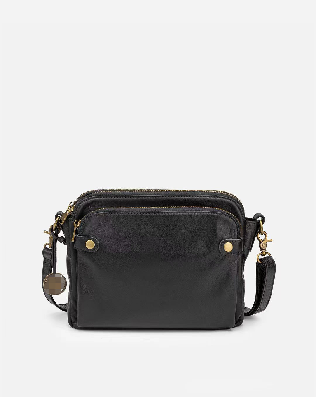 Vintage 3-Layer PU Leather Messenger Bag – Small Crossbody Purse for Women