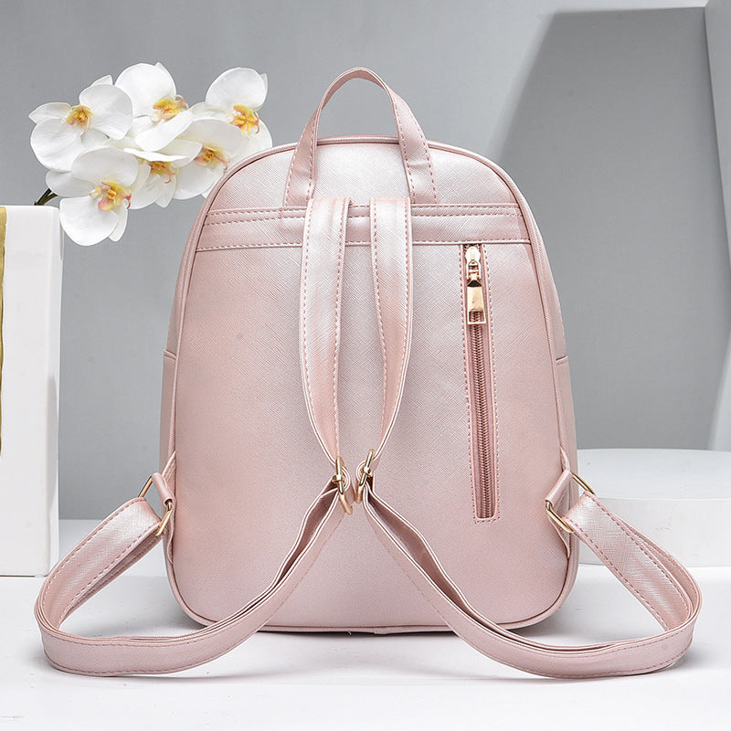 3-Piece Set – Cute PU Leather Bow Backpack with Crossbody & Coin Purse