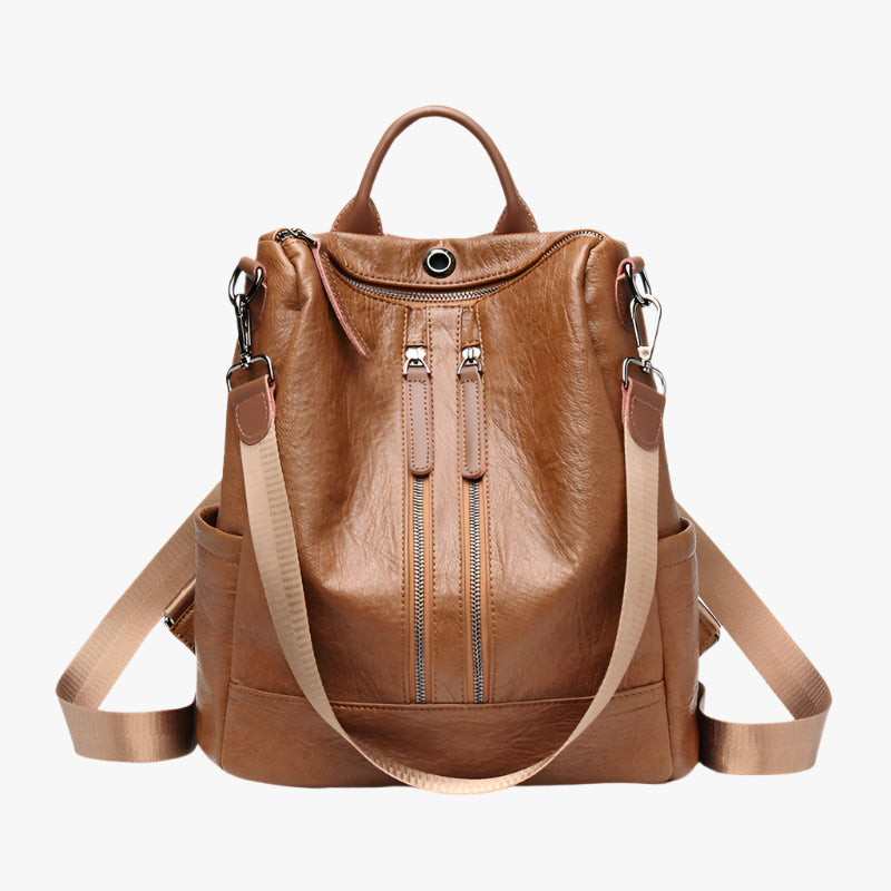 Multifunctional PU Leather Backpack – Fashionable Soft All-in-One Bag