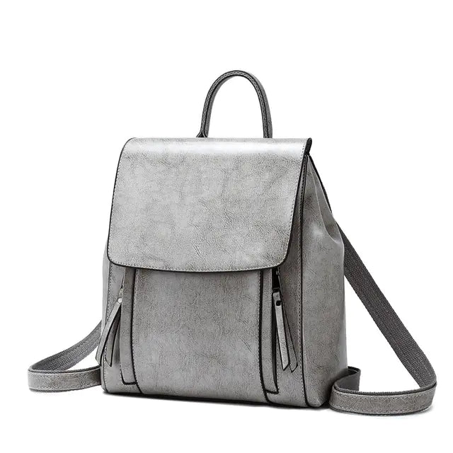 Genuine Leather Women’s Backpack – Convertible Messenger Bag in Cowhide