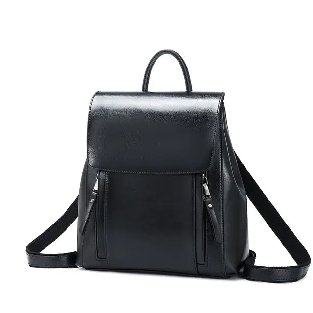 Genuine Leather Women’s Backpack – Convertible Messenger Bag in Cowhide