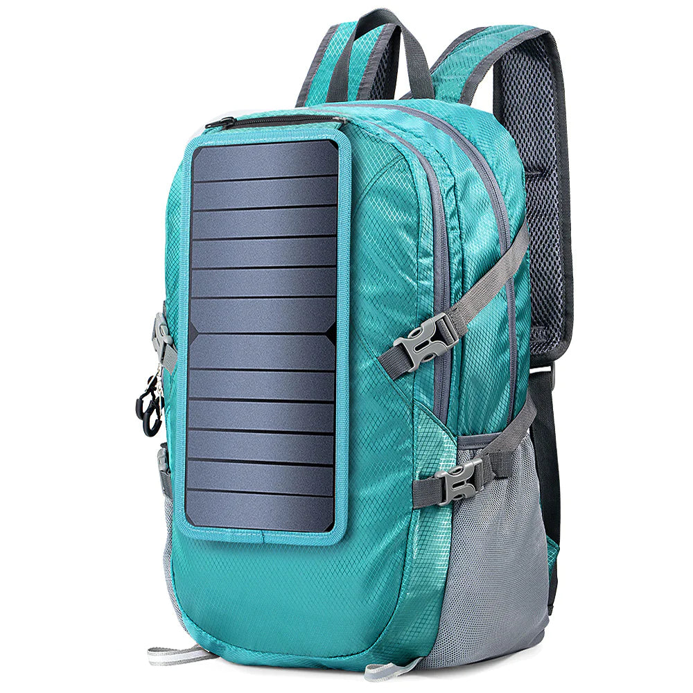 Solar Charging Backpack – Foldable Lightweight Daypack for Hiking & Travel