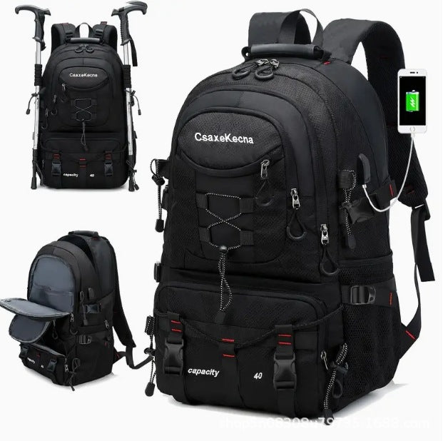 Men’s Large Capacity Mountaineering Backpack – Ultralight Outdoor Travel Pack (36–55L)