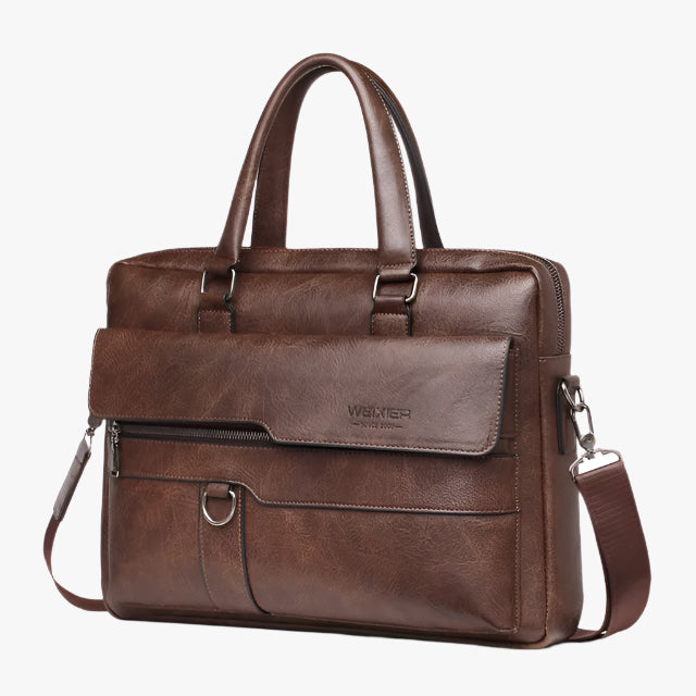 Men's PU Leather Briefcase – Classic Business Laptop Bag