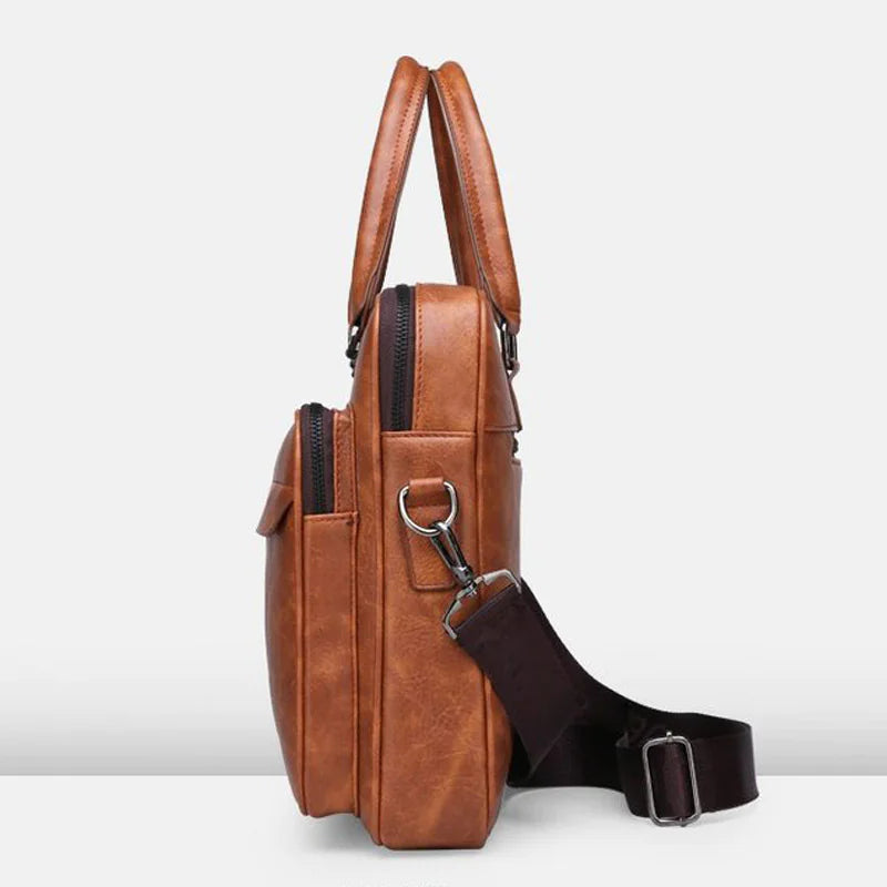 Sleek PU Leather Business Briefcase – Modern Executive Laptop Bag