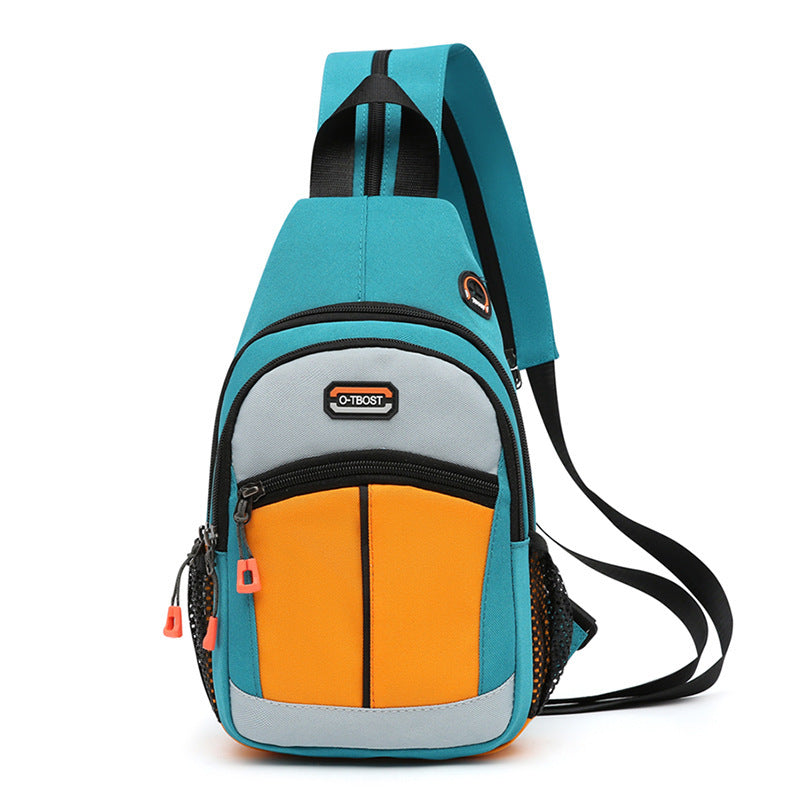 Colorblock USB Shoulder Backpack – Women's Compact Sport Bag