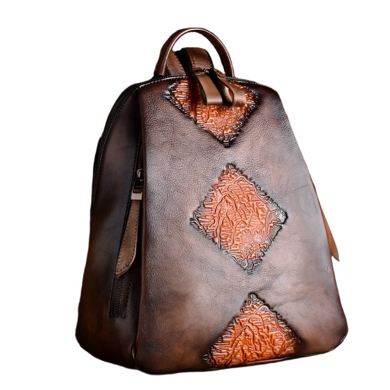 Handcrafted Vintage Leather Backpack – Large Capacity First-Layer Cowhide Bag