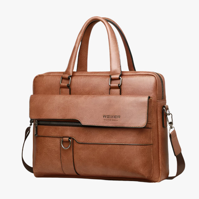 Men's PU Leather Briefcase – Classic Business Laptop Bag