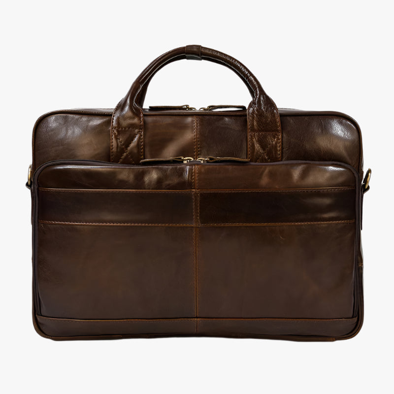 Men’s Leather Business Briefcase – First Layer Cowhide Handbag
