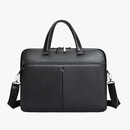 Men’s Genuine Leather Briefcase – 17” Laptop Bag in Premium Cowhide