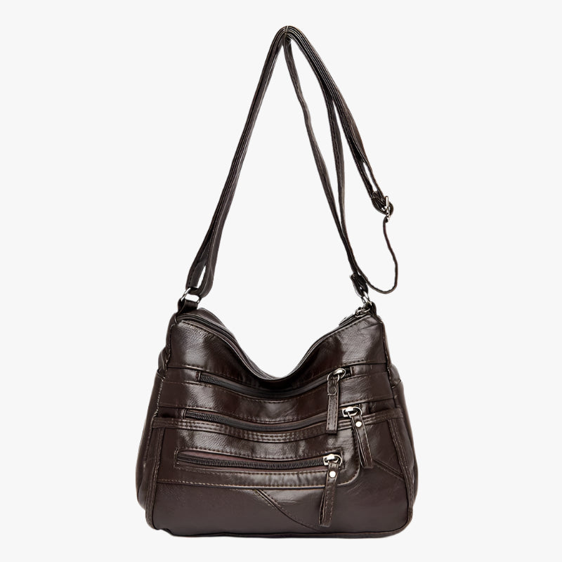 Large Capacity Multi-Layer PU Shoulder Bag – Women's Soft Messenger Bag