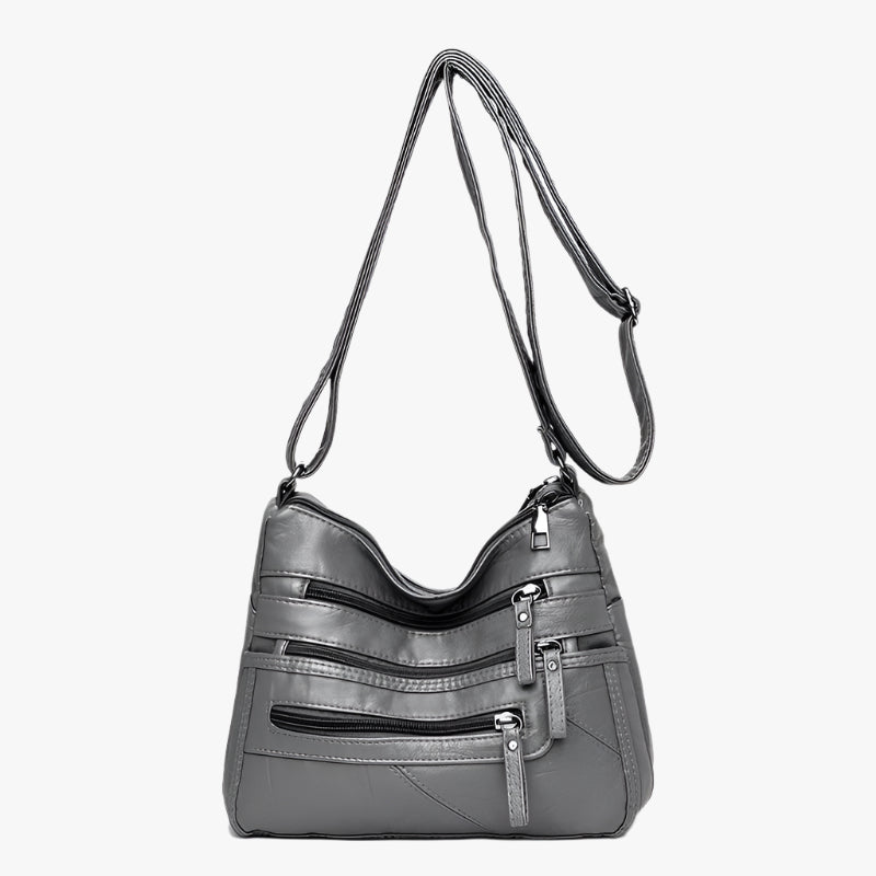 Large Capacity Multi-Layer PU Shoulder Bag – Women's Soft Messenger Bag