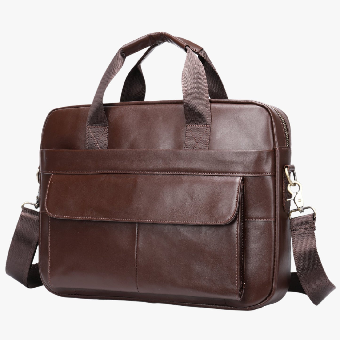 Men’s Genuine Leather Briefcase – Cowhide Laptop Shoulder Bag