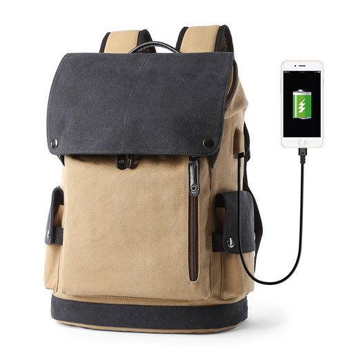 Canvas Men’s Backpack – Large Capacity School & Travel Bag