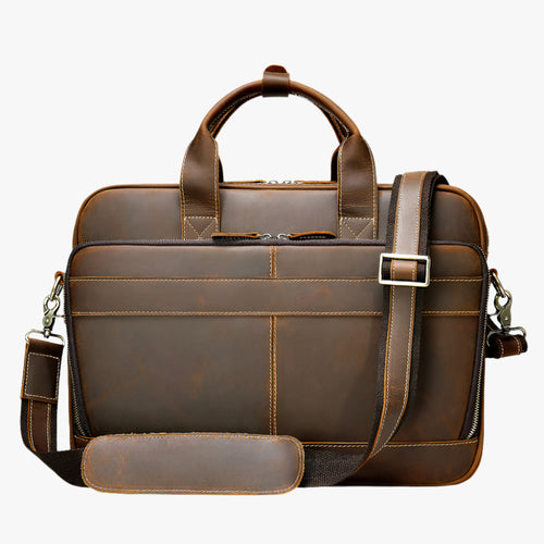 Men’s Leather Business Briefcase – First Layer Cowhide Handbag