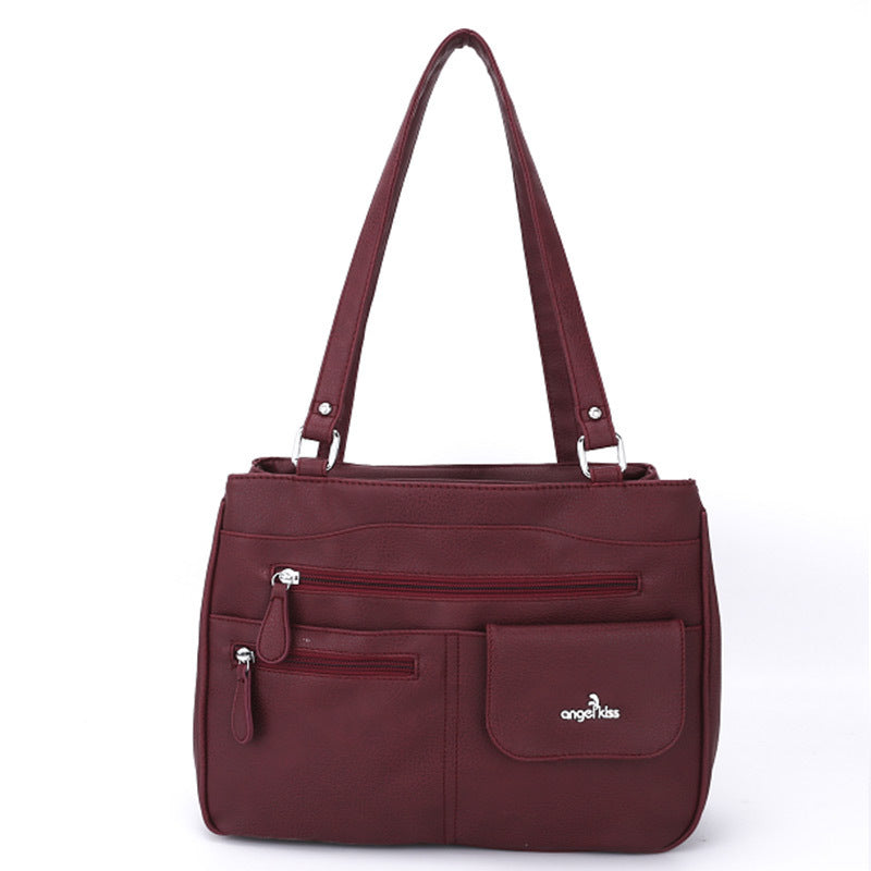 Vintage PU Tote Shoulder Bag – Large Capacity Crossbody Handbag for Women