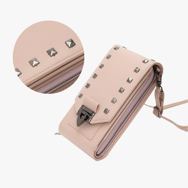 Mini Rivet PU Crossbody Bag – Compact Phone Shoulder Purse for Women