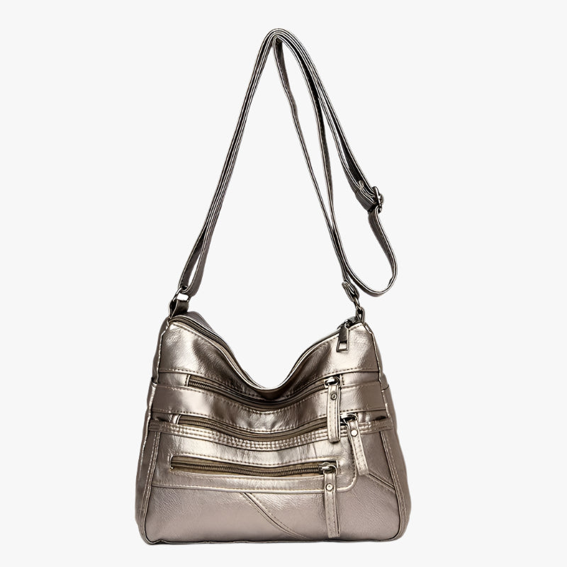 Large Capacity Multi-Layer PU Shoulder Bag – Women's Soft Messenger Bag