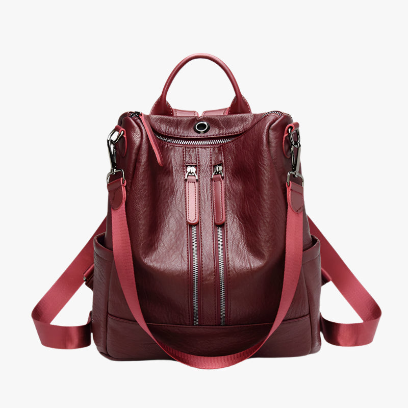 Multifunctional PU Leather Backpack – Fashionable Soft All-in-One Bag