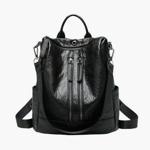 Multifunctional PU Leather Backpack – Fashionable Soft All-in-One Bag