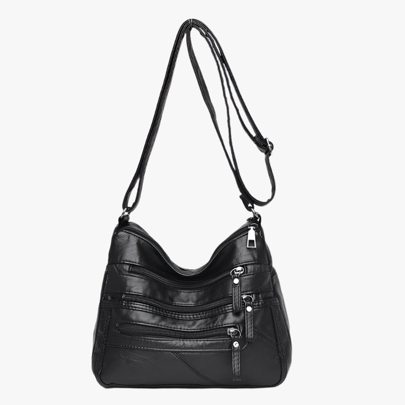 Large Capacity Multi-Layer PU Shoulder Bag – Women's Soft Messenger Bag