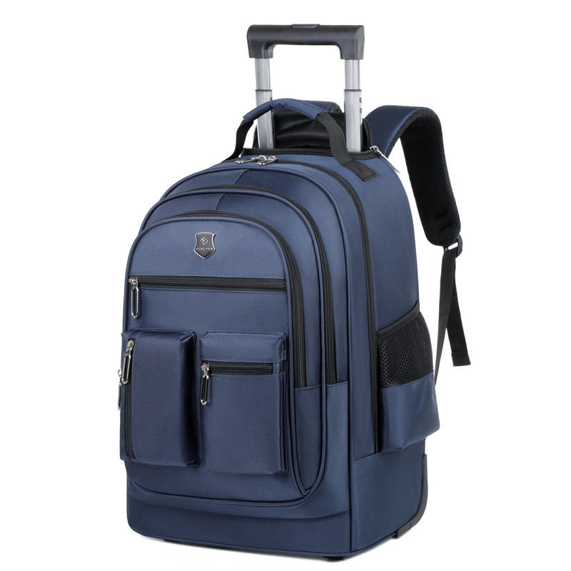 Ultra-Light Trolley Backpack – Waterproof Oxford Travel Bag with Wheels