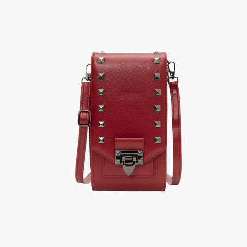 Mini Rivet PU Crossbody Bag – Compact Phone Shoulder Purse for Women