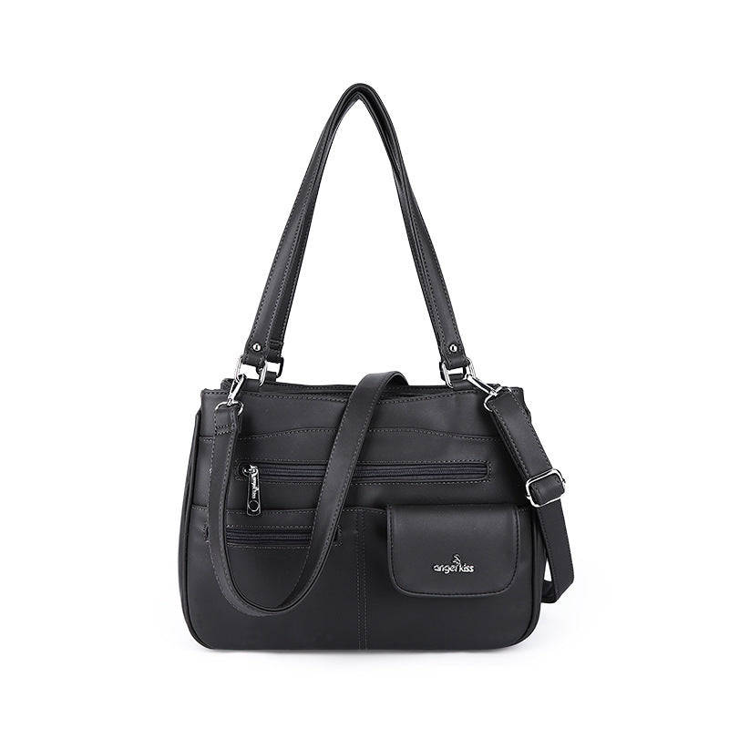 Vintage PU Tote Shoulder Bag – Large Capacity Crossbody Handbag for Women