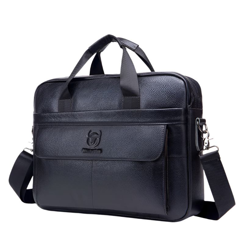 Men's Genuine Leather Business Briefcase – Premium Cowhide Laptop Bag