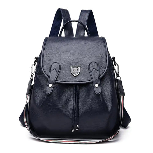 Retro Handmade Leather Backpack – Soft Cowhide Casual Bucket Bag