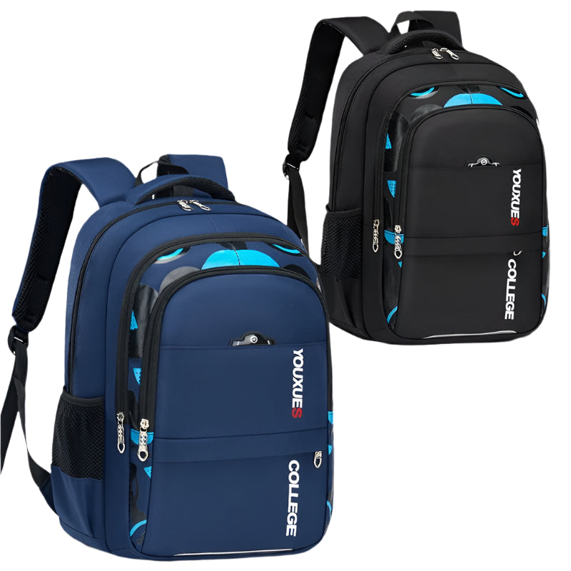 Large Capacity Waterproof School Backpack – Boys' Printed Multi-Pocket Design