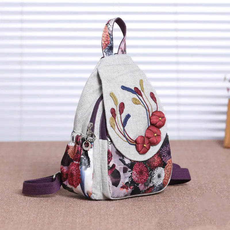Ethnic Style Large Capacity Travel Backpack – Vibrant Canvas Daypack